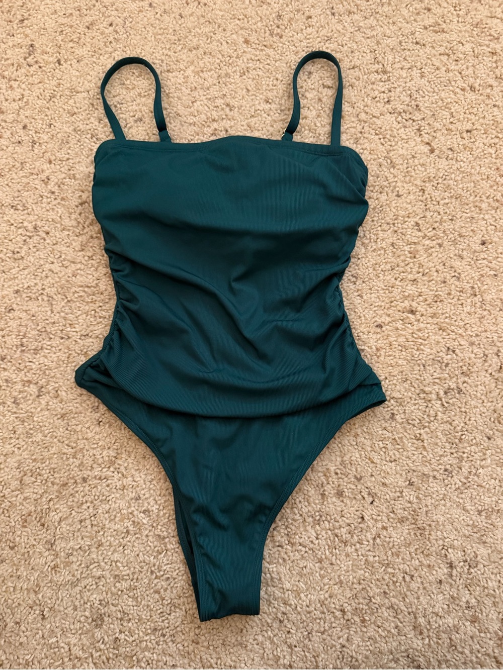 Shade & Shore Deep Teal One-Piece Swimsuit with Slim Straps